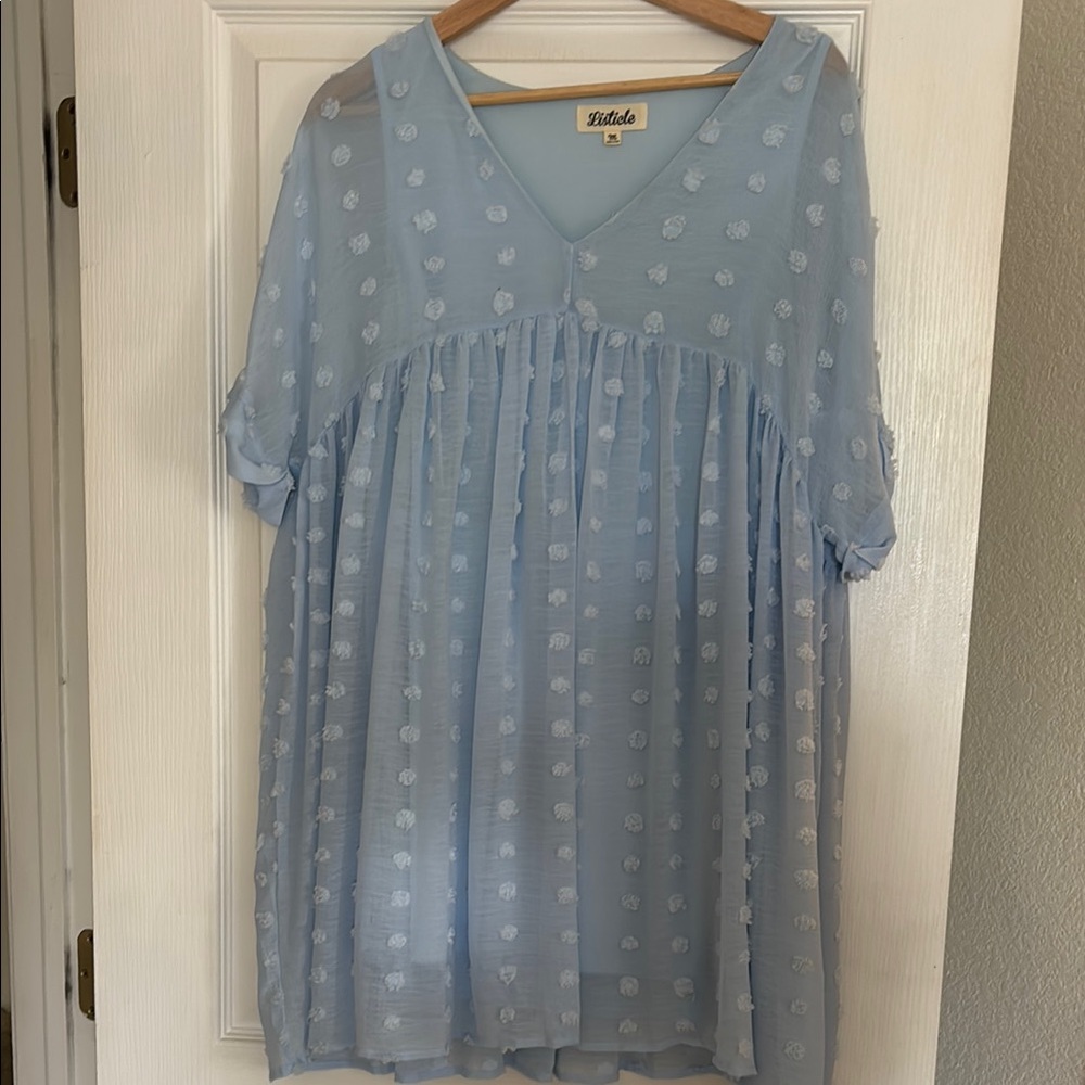 Light Blue V-Neck dress